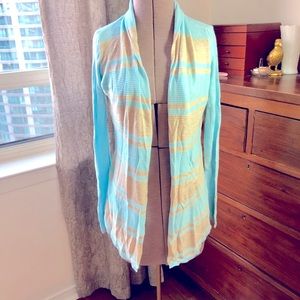 Striped light cardigan sweater